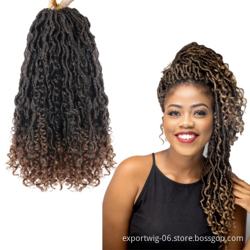Synthetic Passion Twist River Goddess Locs Braiding Hair River Goddess Locs Crochet Hair Ends Pre-loop Synthetic Crochet Braids